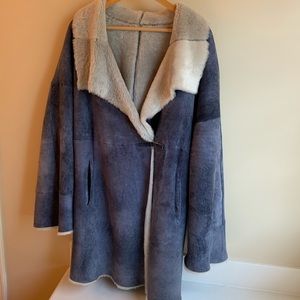 Blue Shearling Coat